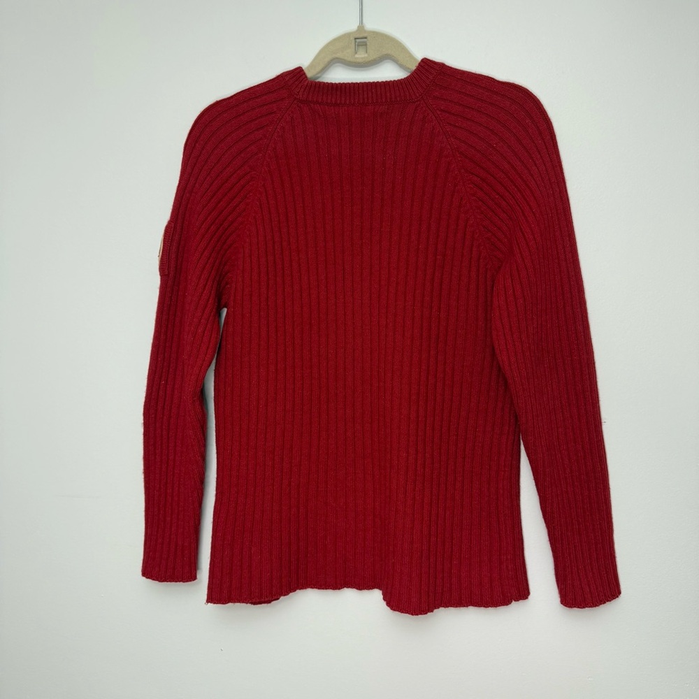 Abercrombie Red Ribbed Wool Blend Sweater Mountain Patch XL‎ Womens Crewneck - Picture 3 of 5